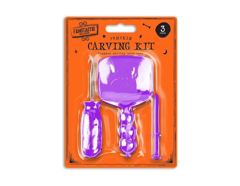 Halloween Pumpkin Carving Kit Single Colour - Set of 3