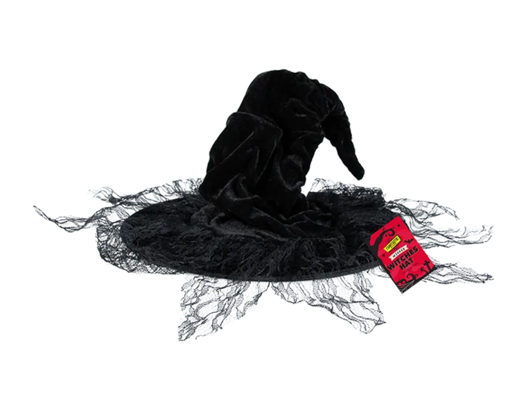 Halloween Velvet and Lace Witches Hat