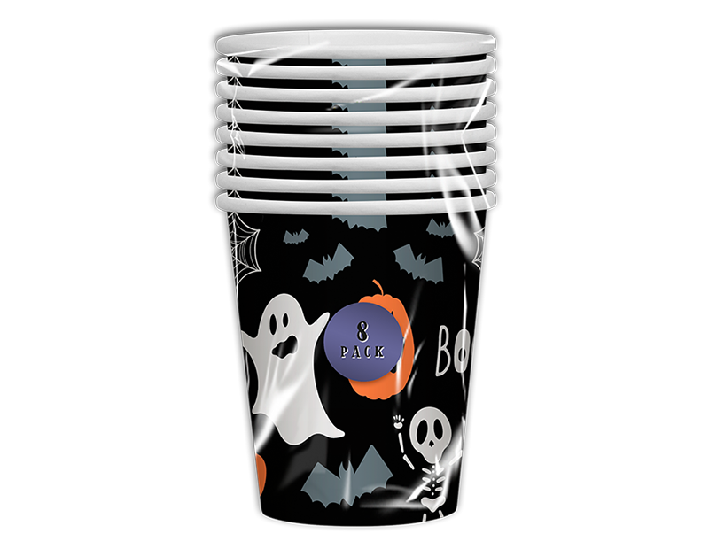 Halloween Paper Party Cups 270ml - Pack of 8
