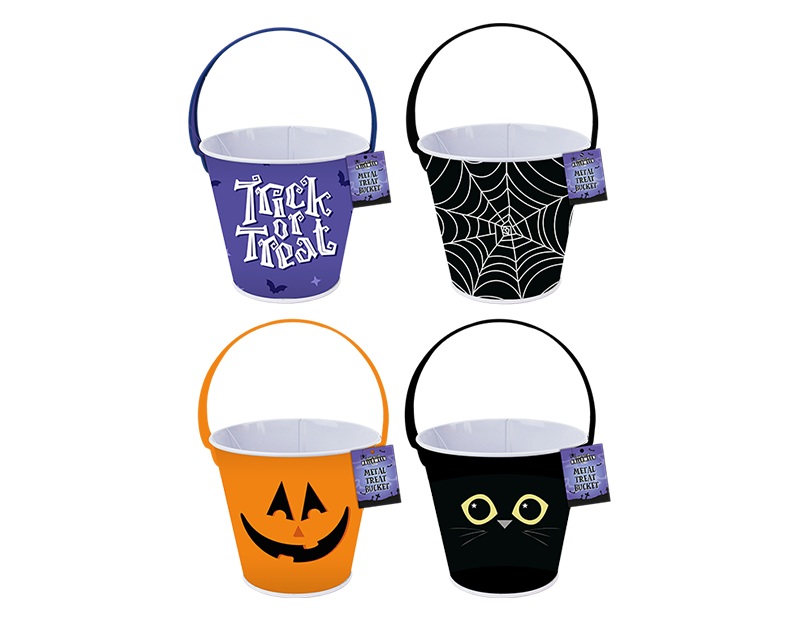 Halloween Metal Treat Bucket - 10cm
