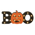 Black Wooden Boo Light Up Sign