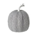 Grey Fabric Pumpkin With Silver Stalk