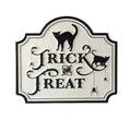 White Trick Or Treat Metal Sign