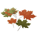 Set of 6 Green & Brown Decorative Autumnal Leaves