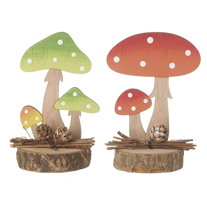 Colourful Toadstool On Log Slice - Individual