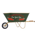 Metal Green Pumpkin Patch Wheelbarrow Decoration - 70cm