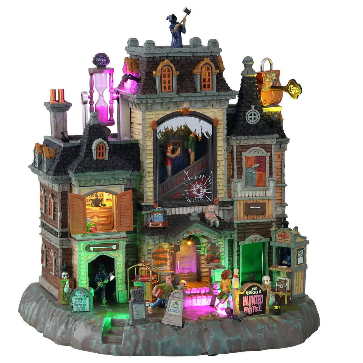 Lemax Spooky Town - The Horrid Haunted Hotel with Lights, Sound & Motion