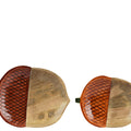 Pinecone Carved Mangowood Wooden Plate