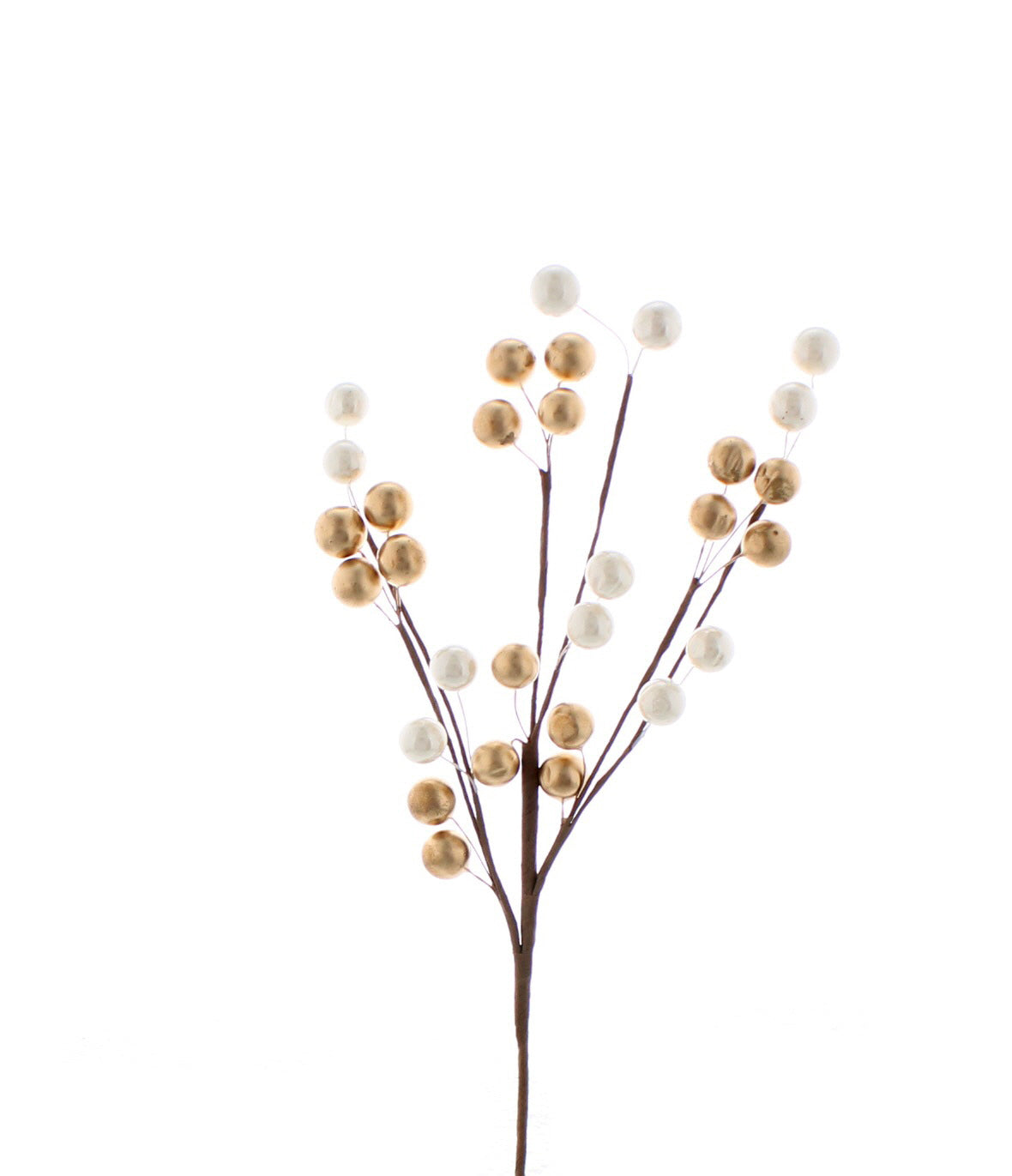 Gold and White Berry Spray - 40cm