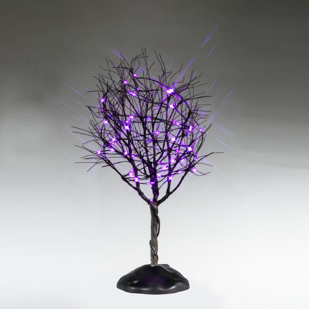 Lemax Spooky Town - Dry Tree With Purple Lights