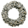 Snowy Imperial Pre-Lit Wreath with Battery-Operated Lights