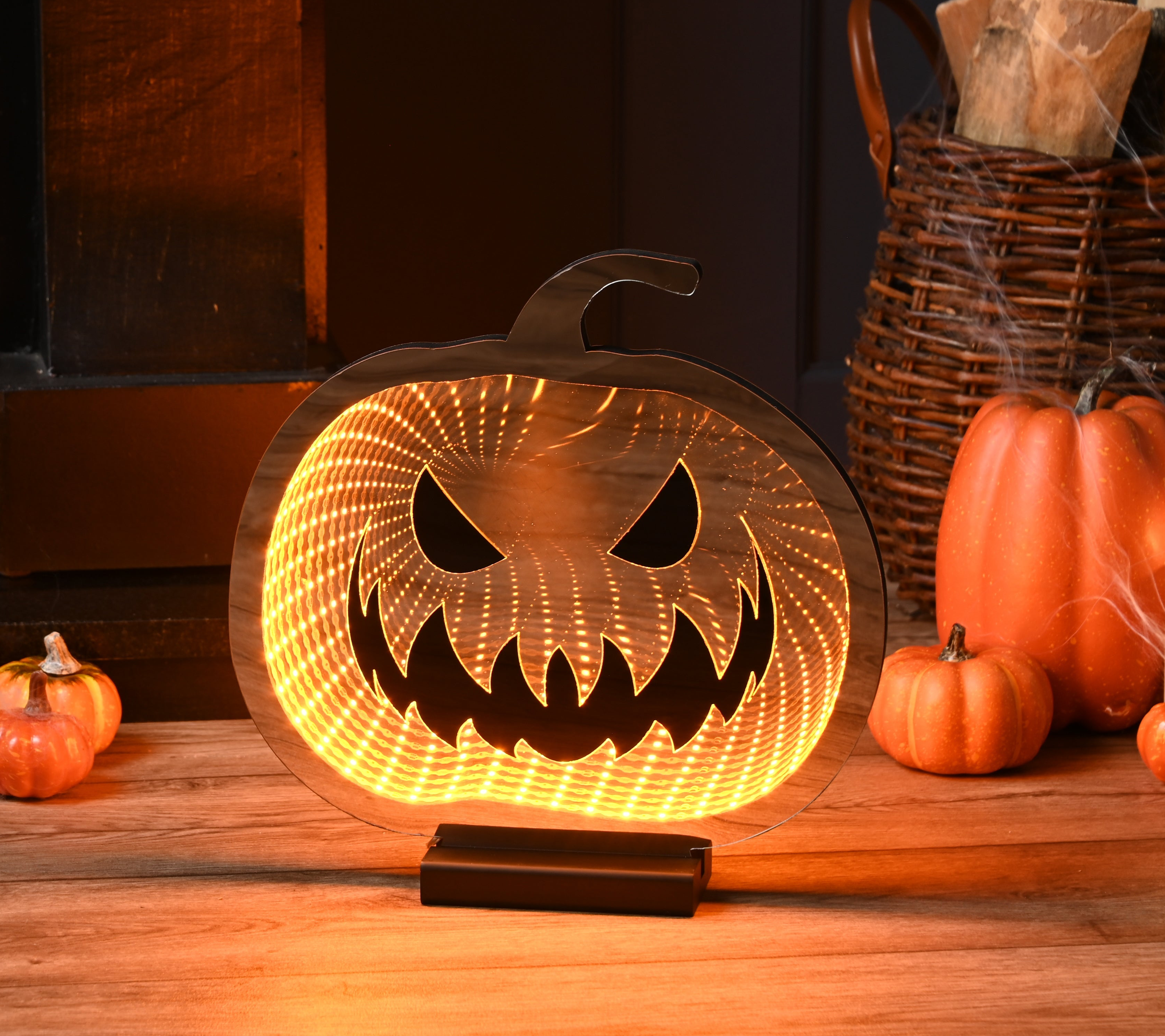 Festive Halloween Infinity Mirror Pumpkin - 30cm