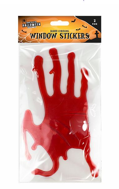 Halloween Bloody Hands Gel Window Sticker