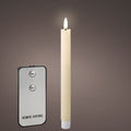LED Set of 4 Cream Wax Dinner Candles with Flame Effect