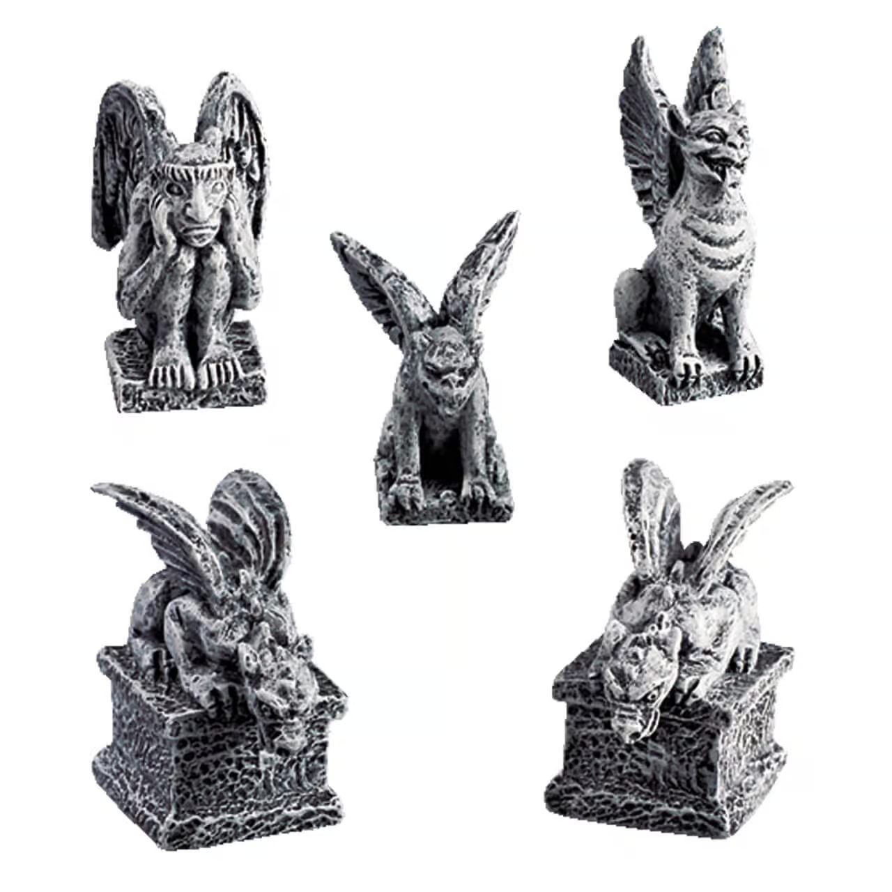 Lemax Spooky Town - Gargoyles, Set of 5 Halloween Village Figurines