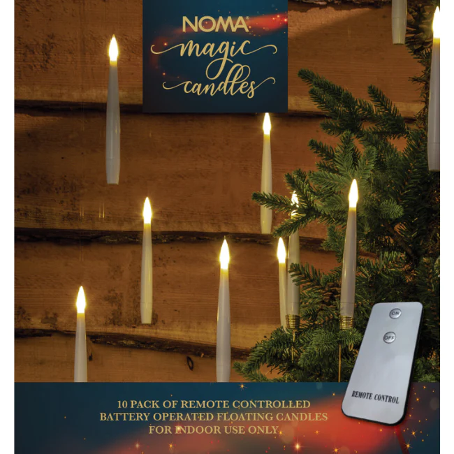 Noma - Magical White Floating Candles Remote Controlled - 15cm - Pack of 10