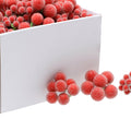 Mixed Size Frosted Red Berry Clusters