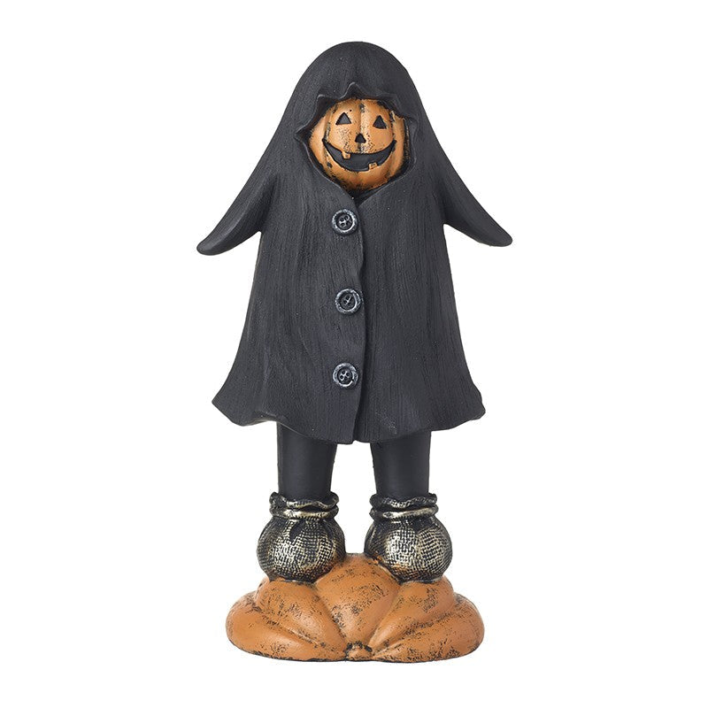 Pumpkin in Coat Standing Halloween Ornament - 22.5cm
