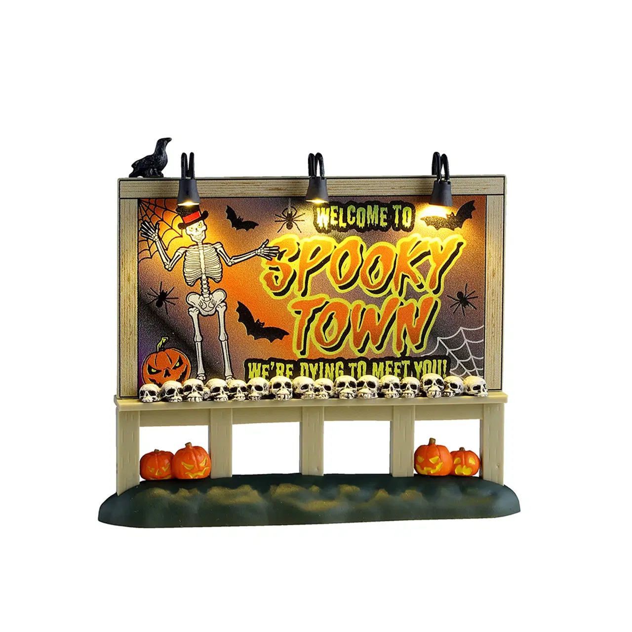 NEW Lemax Spooky Town - Welcome To Spooky Town Sign with Lights