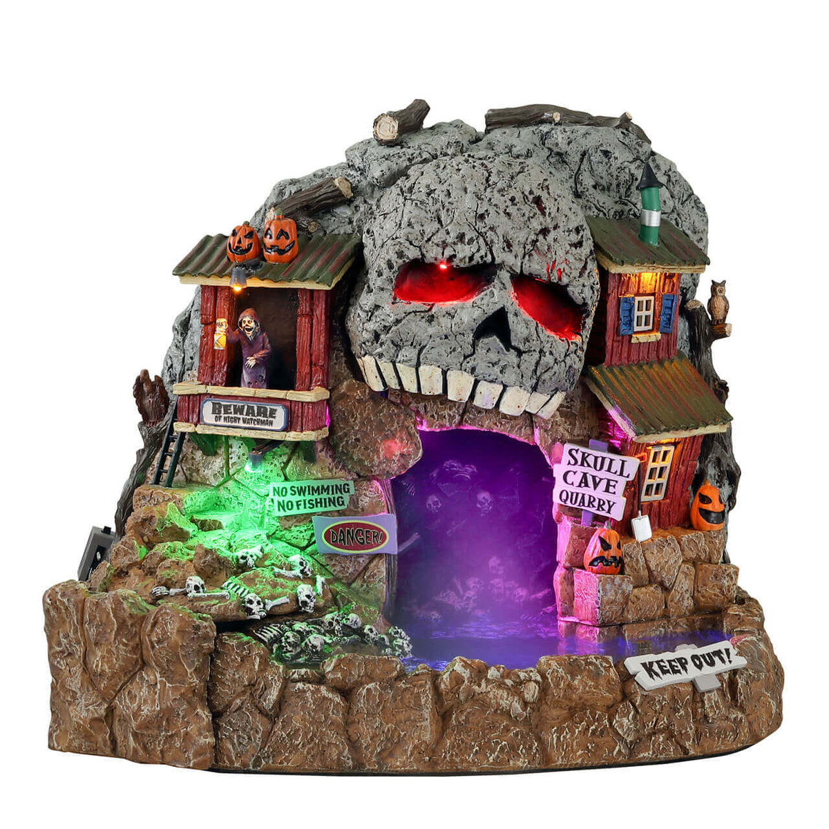 Lemax Spooky Town - Skull Cave Quarry with Lights, Sound & Smoke Effect