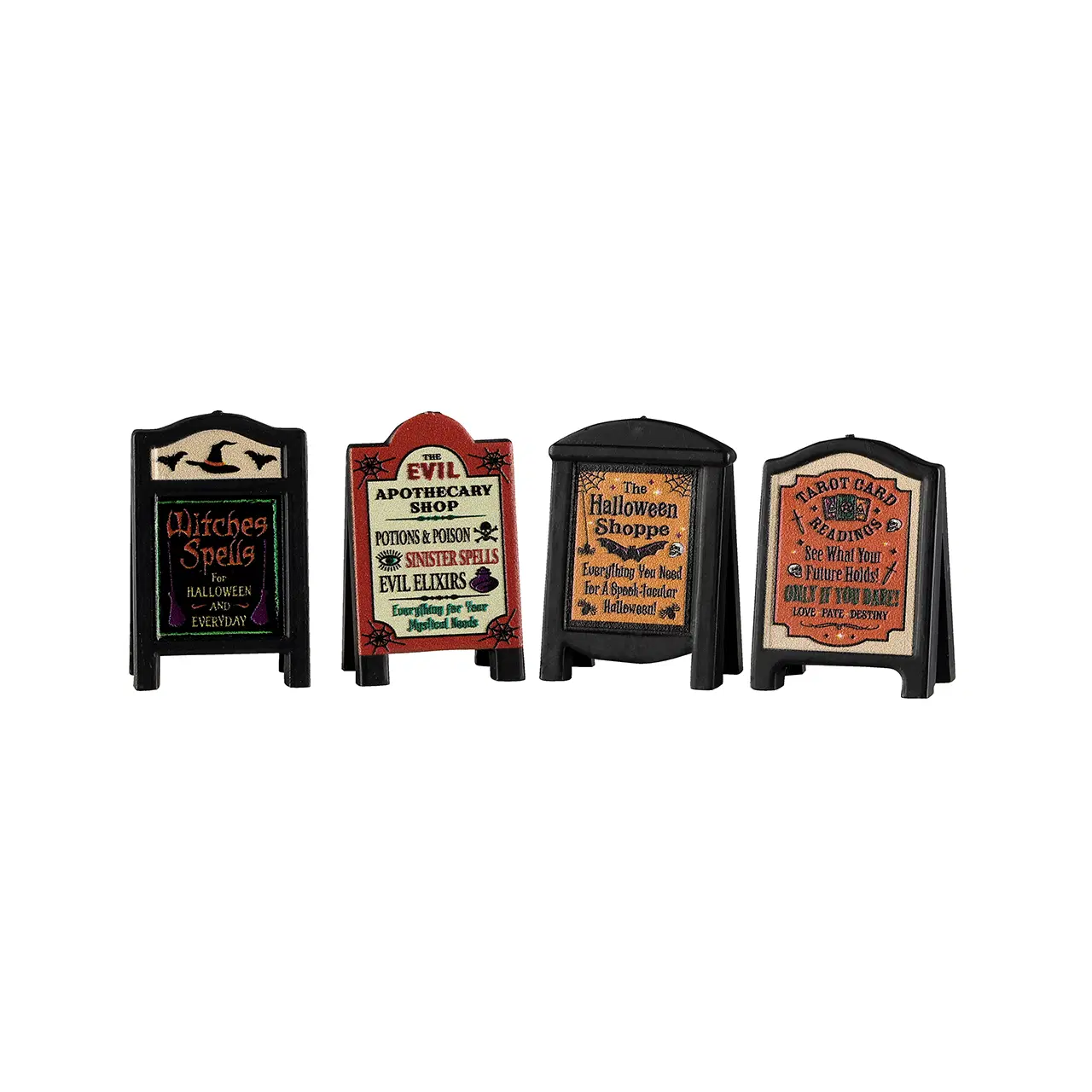 NEW Lemax Spooky Town - Evil Signs Set of 4
