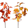 Autumnal Orange Polyester Leaves Spray - 90cm
