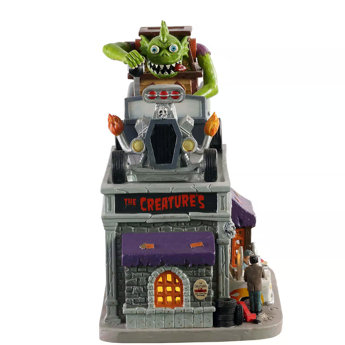 Lemax Spooky Town - The Creature's Custom Hot Rod Shop