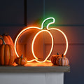 LED Light Up Orange & Green Neon Halloween Pumpkin
