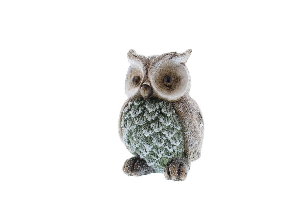 Light & Dark Grey Woodland Owl Ornament - 12cm