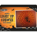 Spooky Light Up Orange Cobweb with Spiders 78cm Window Decoration