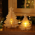 NOMA Cream Paper Tree with Flickering Effect Tealight - Set of 2