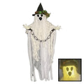 Light Up Halloween Ghost Hanging Decoration with Hat & Chains - 31"
