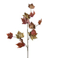 Autumnal Orange and Sparkling Gold Polyester Spray Leaves Pick