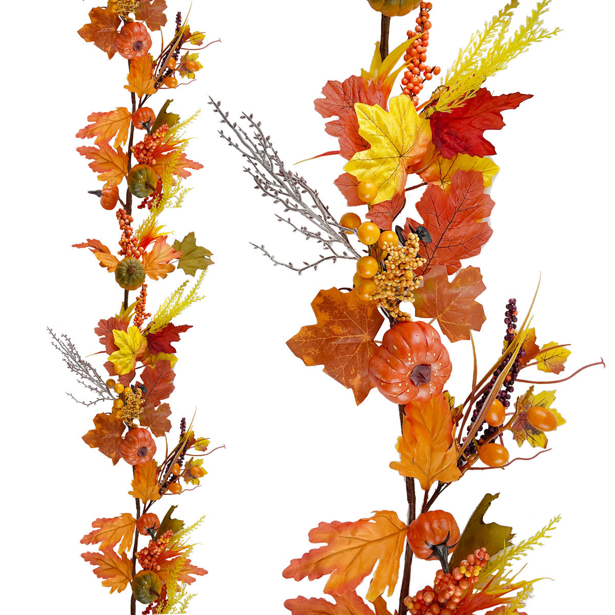 Autumn Fall Decorated Pumpkin & Berry Garland - 150cm