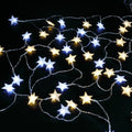NOMA Warm White & White Star Garland Lights - Set of 40