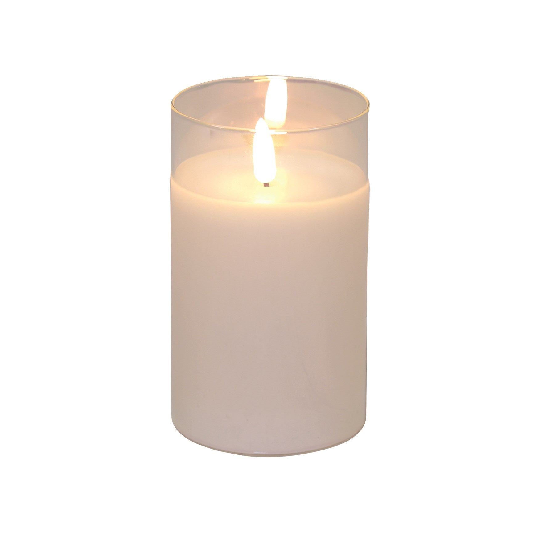 LED Light Up Lustre Candle in Glass Jar with Realistic Flame Effect