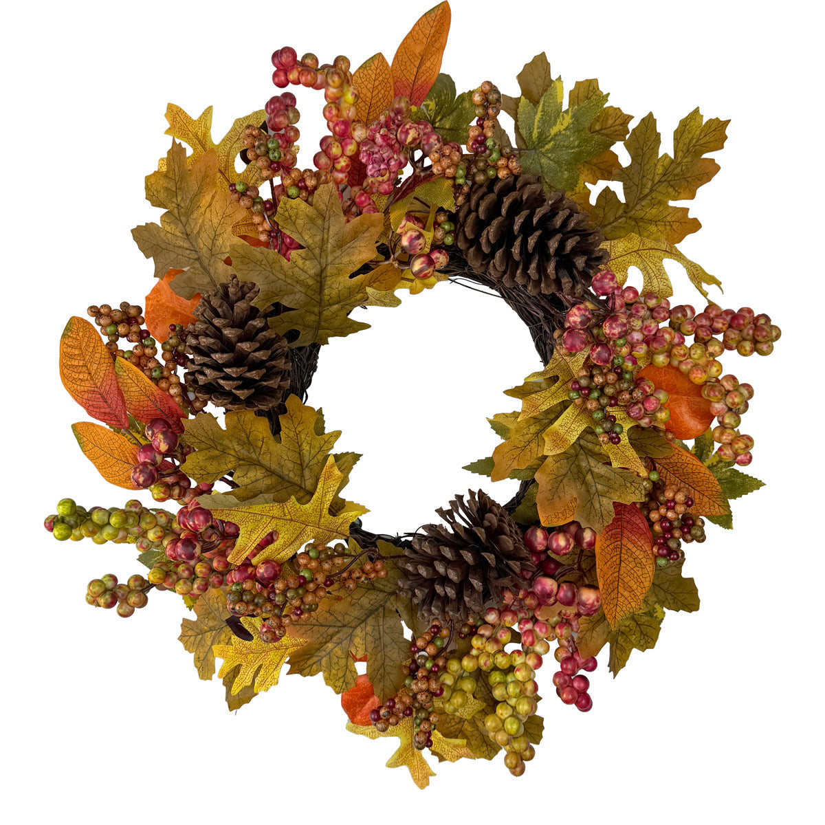 Mixed Autumn Wreath with Berries & Pinecones - 40cm
