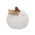 Gisela Graham Stoneware White Pumpkin Ornament - 8cm