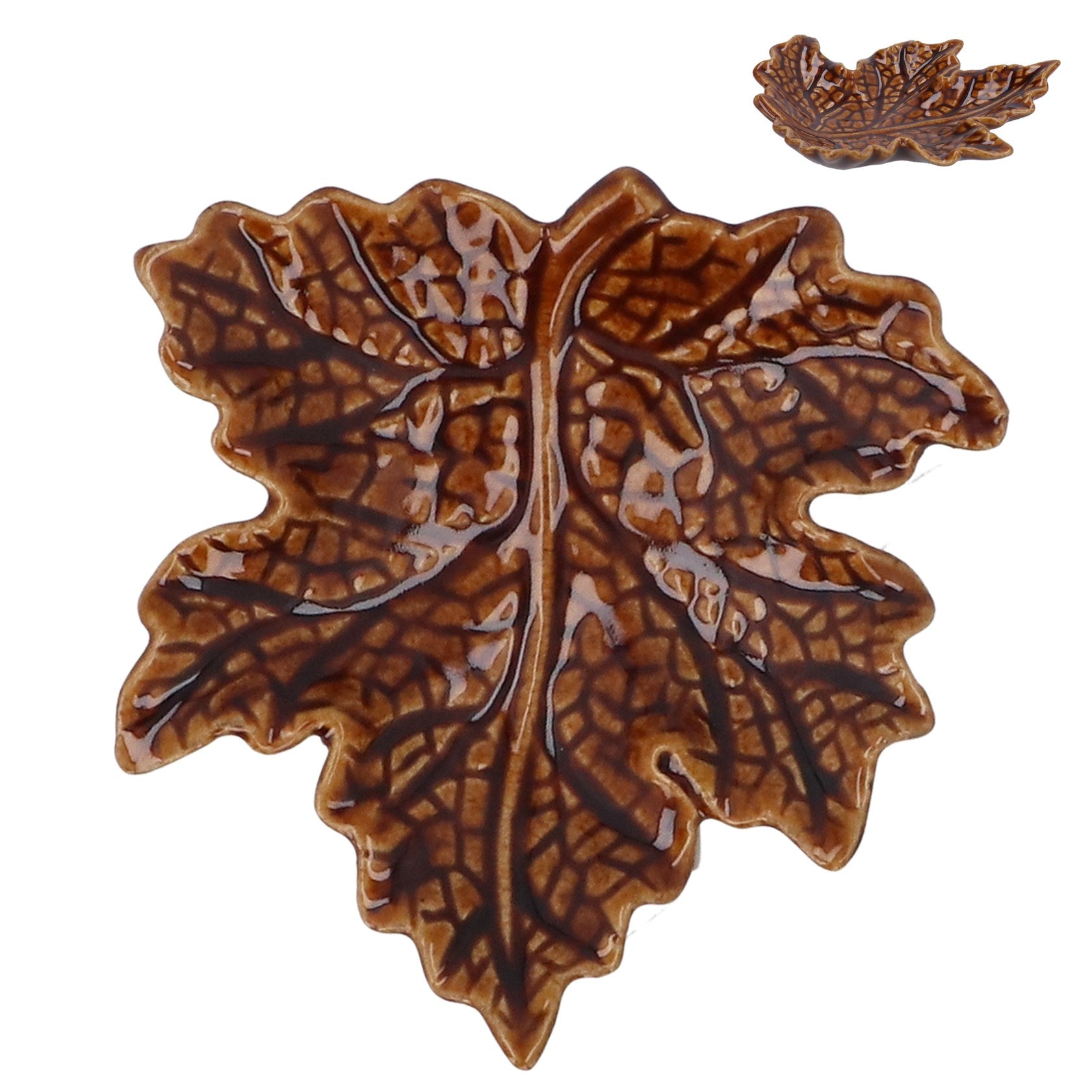 Gisela Graham Brown Maple Leaf Stoneware Mini Dish - 10cm