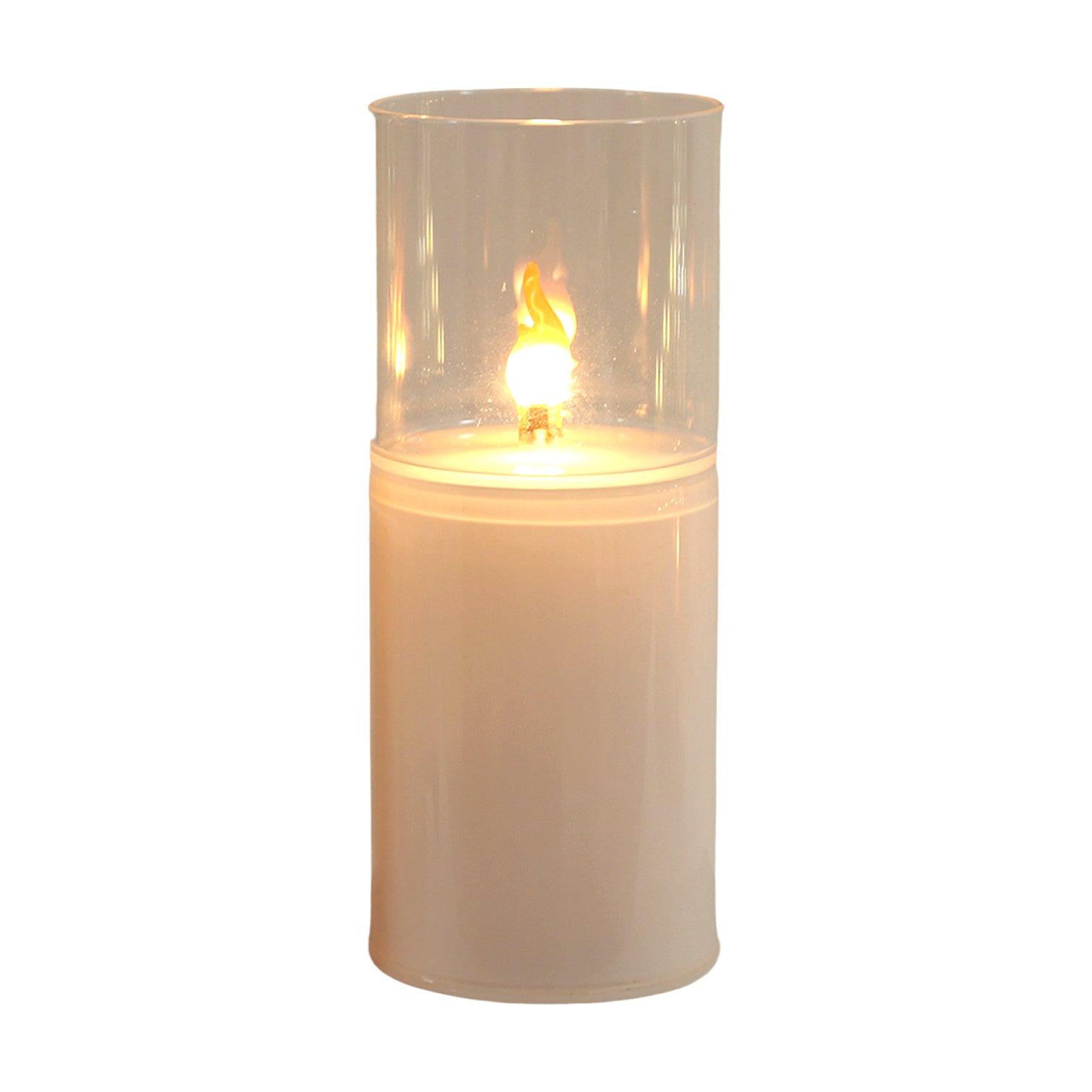 LED Flicker Flame Glass Candle 17cm