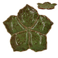 Gisela Graham - Green Reactive Stoneware Hibiscus Trinket Plate 23cm