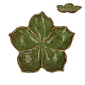 Gisela Graham - Green Stoneware Reactive Hibiscus Trinket Plate 18cm