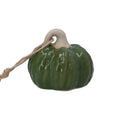 Gisela Graham - Green Porcelain Pumpkin Hanging Ornament 7cm
