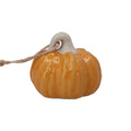Gisela Graham - Orange Porcelain Pumpkin Hanging Ornament 7cm