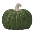 Gisela Graham - Green Porcelain Semi-3D Pumpkin Ornament