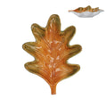 Gisela Graham - Stoneware Dish  - Yellow Oak Leaf  19cm