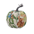 Gisela Graham - Tapestry Floral Leaves Pumpkin Ornament - 16cm