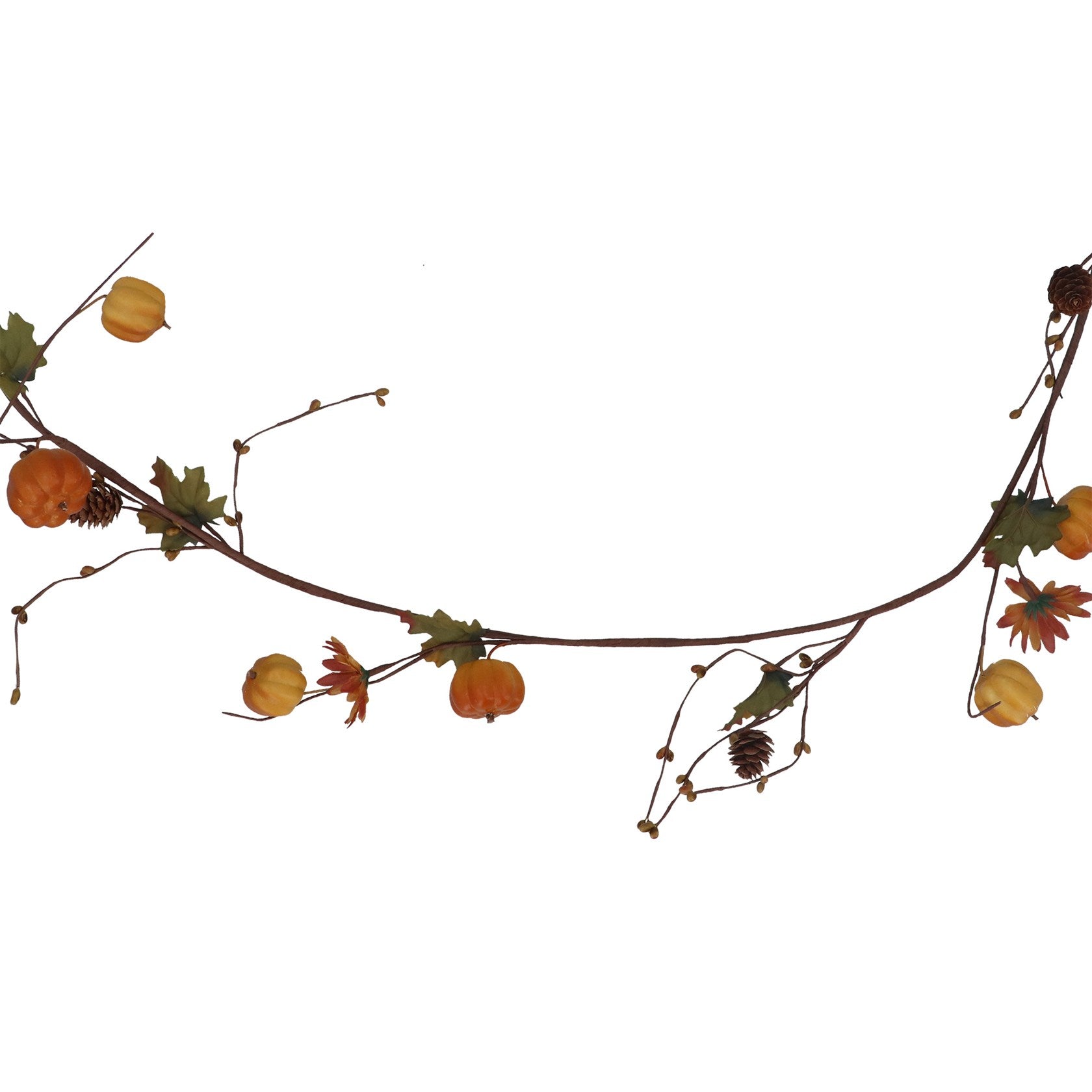 Gisela Graham Autumn Pumpkin & Flower Garland - 153cm