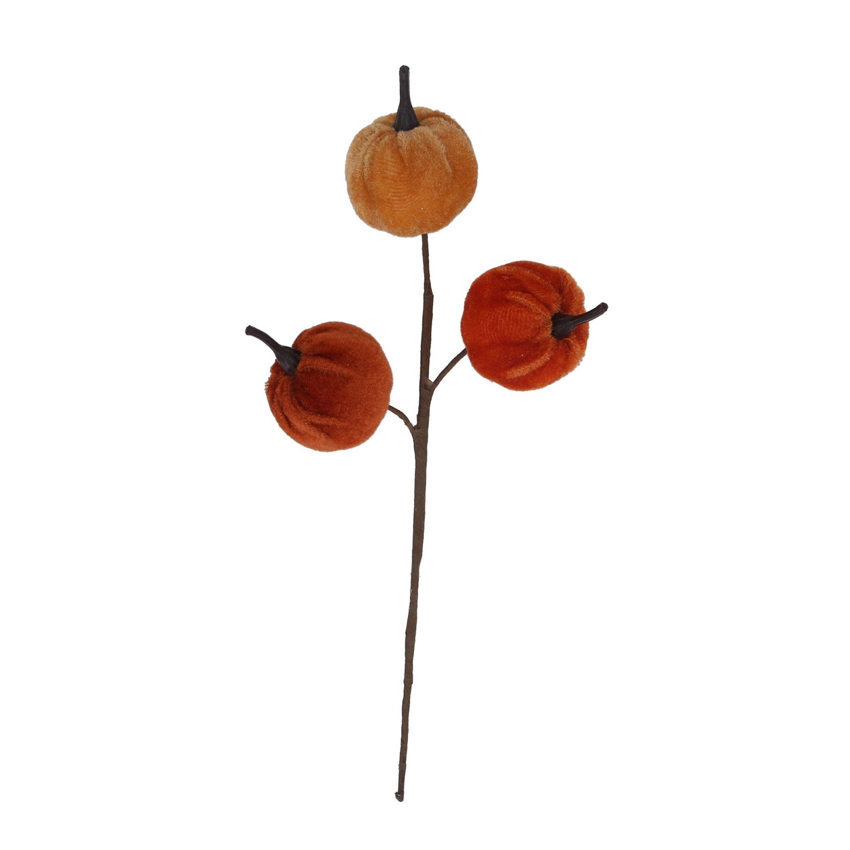 Gisela Graham Autumn Mix Velvet Pumpkin Pick