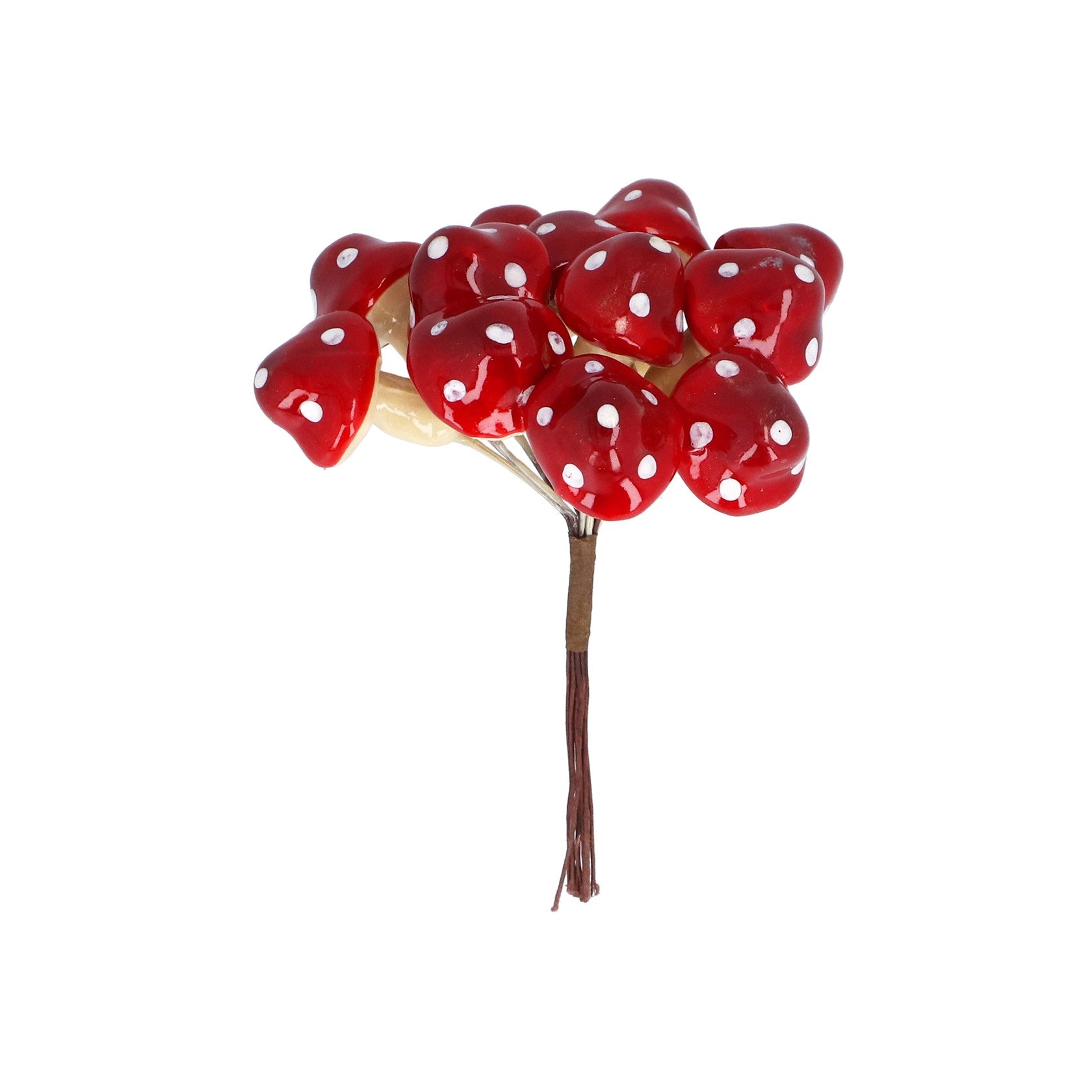 Gisela Graham Red & White Spotted Toadstool Bunch Pick 12cm